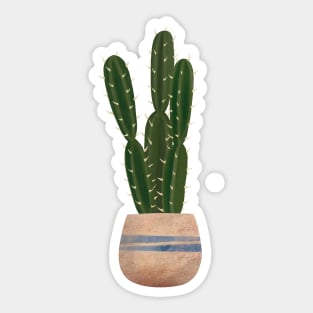 Potted Cactus Saguaro House Plant Gardener Sticker